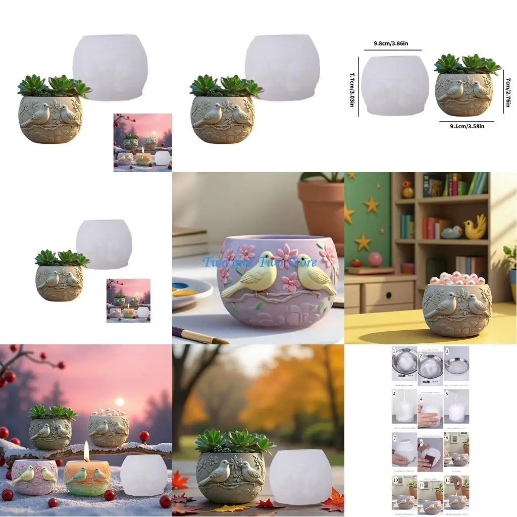 

HX6F Birds Slighone Silicone Flom, подходящая для искусства смолы и декоративных проектов