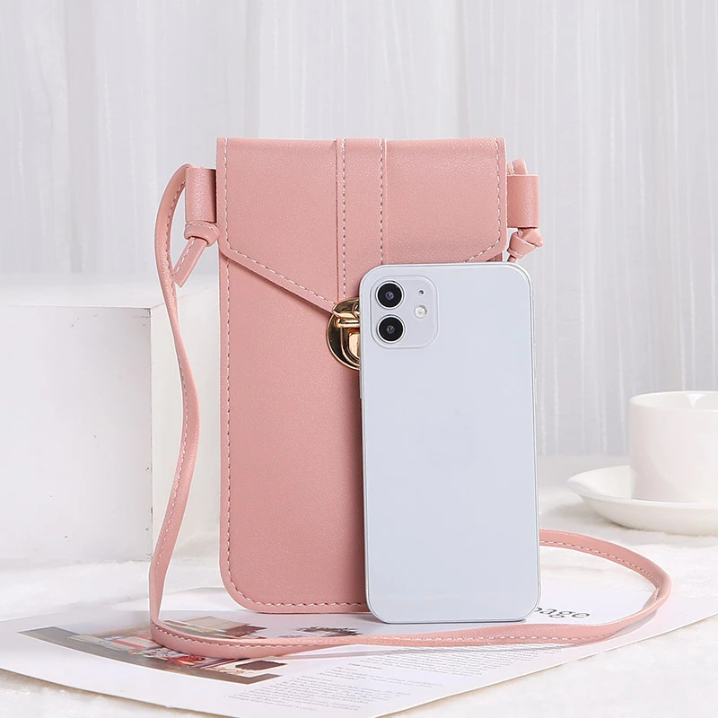 Fashion Women Crossbody Cell Phone Bags Vintage Women PU Leather Shoulder Bag Mini Mobile Phone Bag Handbag