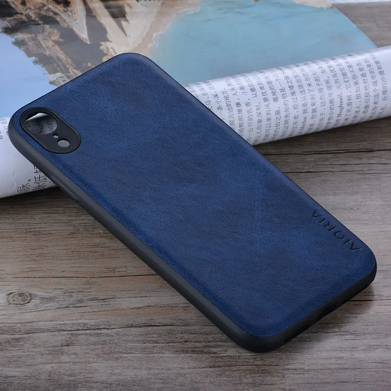 for iPhone XR Case 6.1 inch Luxury funda Vintage leather Skin cover hoesje for iphone xr phone case coque capa fashion