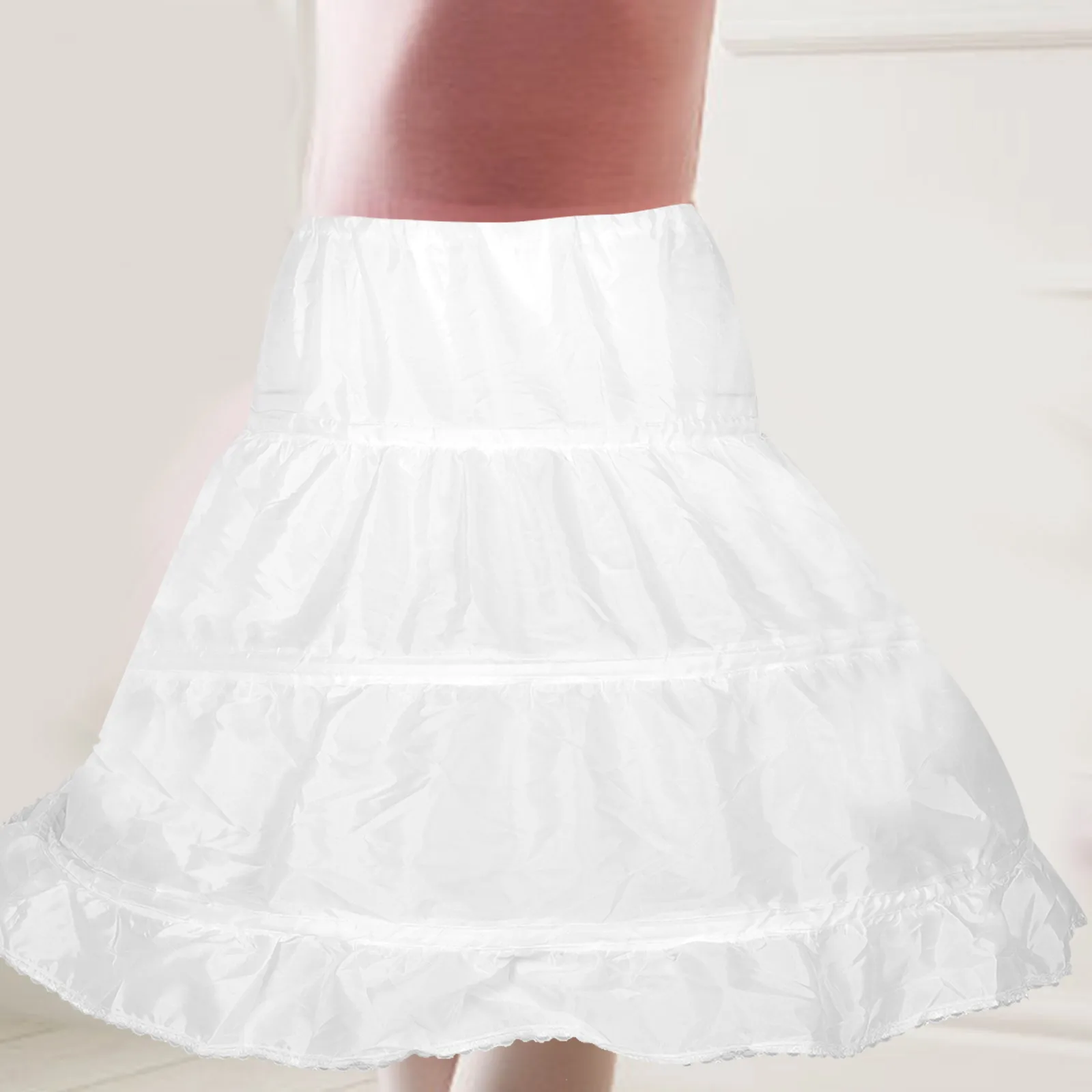 

Children Hoop Petticoat White Wedding Flower Girl Dress Petticoat For Girls Underskirt Kids Bubble Skirt Accessory