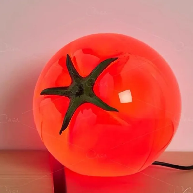 

Decorative tomatoes ripe bedroom bedside lamp, ambient lamp desk lamp, creative tomato ornament night lamp