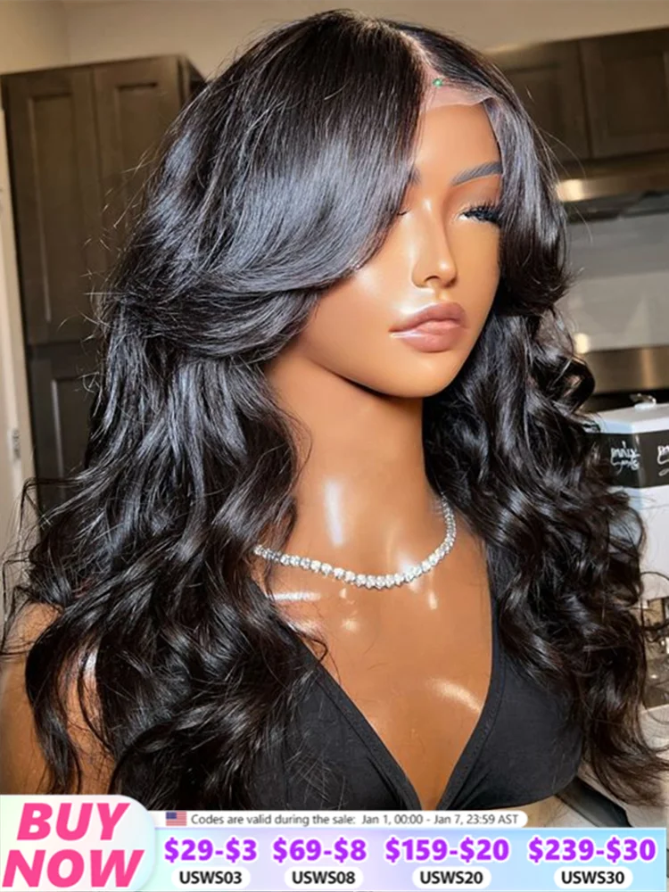 Glueless Wig 30 Inch Curly Wig Lace Front Human Hair Wig Body Wave Lace Front Human Hair Wig 5X5 Transparent Lace Ready To Wear