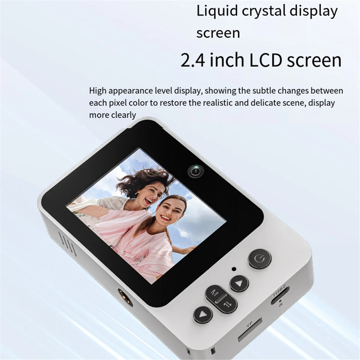 كاميرا ABJZ 2.4IN Retro CCD الرقمية، تكبير 8X، كاميرا Vlog لتكبير الفيديو تدعم تشغيل الموسيقى MP3