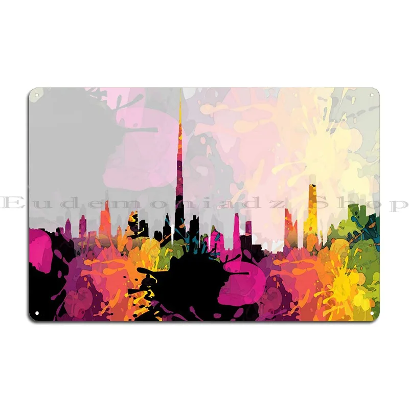 Burj Khalifa City View Metal Plaque Poster Design Cinema Cinema Customize Club Tin Sign Poster