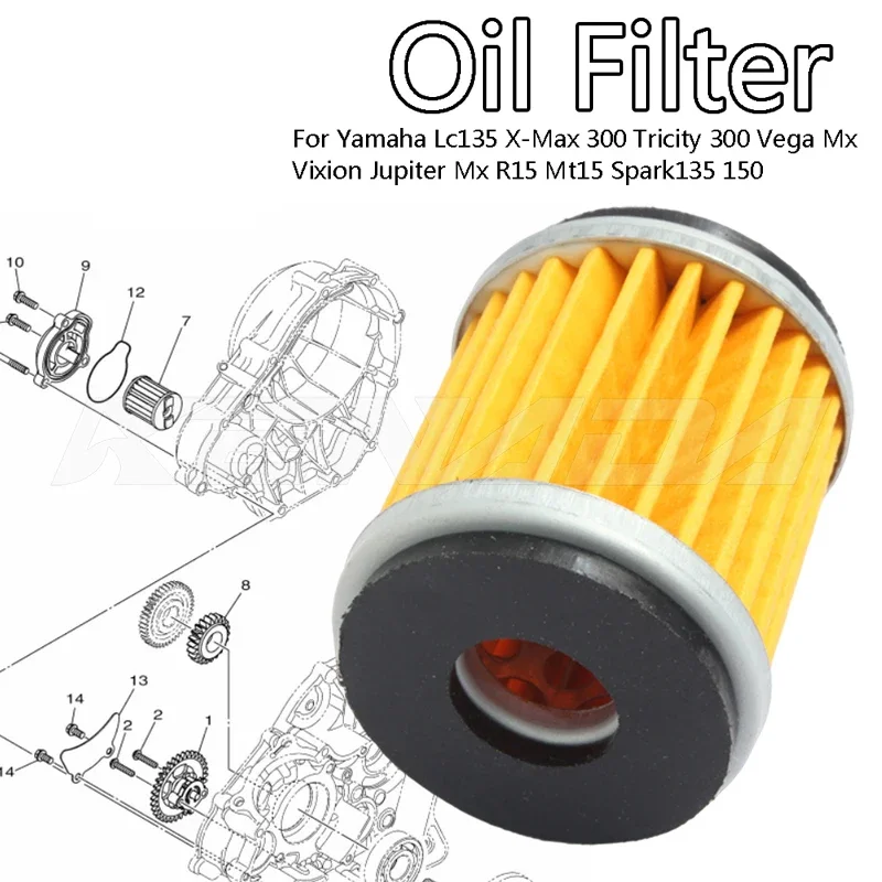 

Oil Filter For Yamaha Lc135 X-Max 300 Tricity 300 Vega Mx Vixion Jupiter Mx R15 Mt15 Spark135 Spark115i Jupiter Sniper135 150