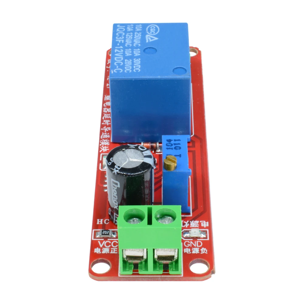 

NE555 Timer Switch 0-10S Adjustable Delay Disconnect Module Time Delay Relay Module DC12V Delay Conduction Module with Indicator