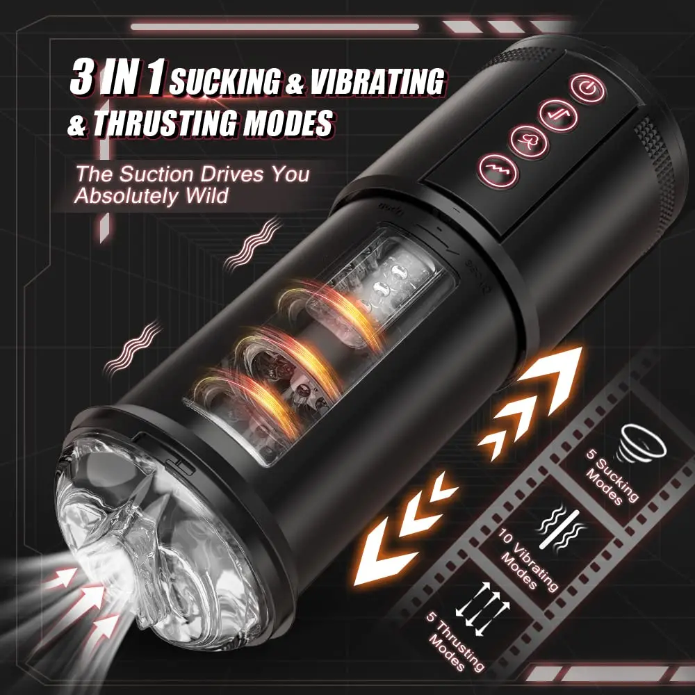 Masturbation Cup Automatic Telescopic Sucking Male Smart Heating Vagina Blowjob Piston Masturbator Machine Adult Sex Toy For Men