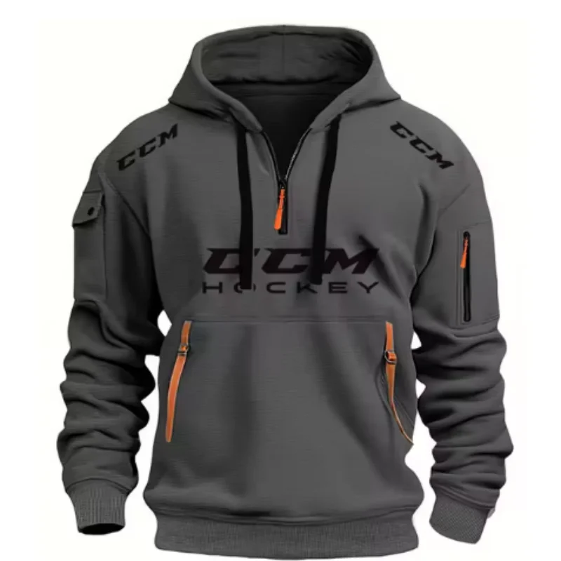 New men's hooded sweatshirts for 2024, long sleeved sweatshirts with zipper design, men's hooded sweatshirts, sportswear, casual