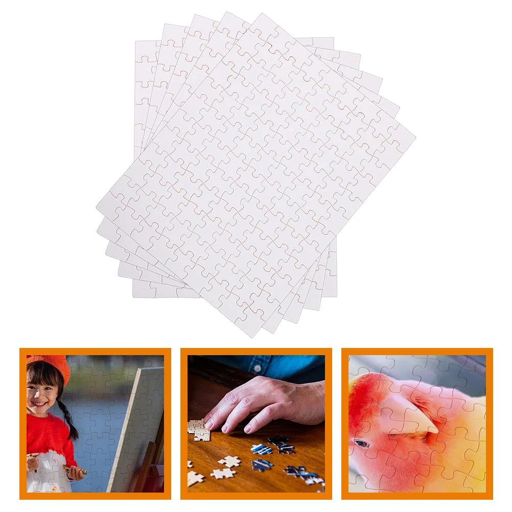 

5 Sheets Blank Puzzle Puzzles DIY Hot Pressing Transfer Craft Sublimation Wood Heat Blanks Supply