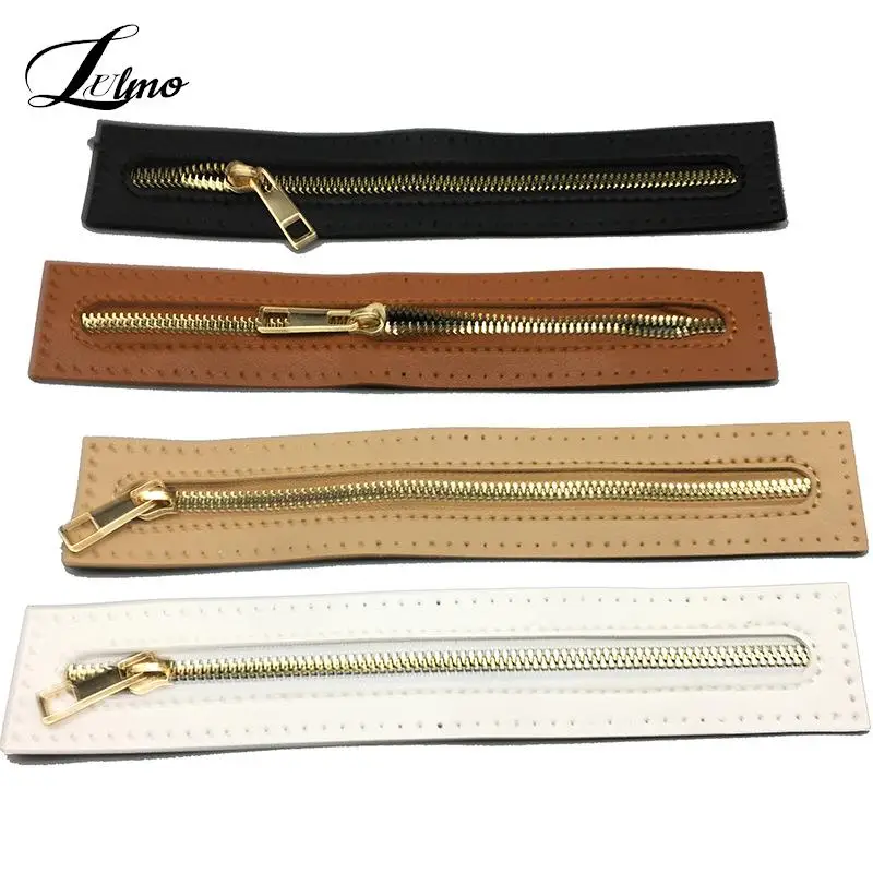 Leather Zipper Useful For Crochet Bag Hardware Soild Zipper Sewing Accessory Useful Handbag Leather Zipper