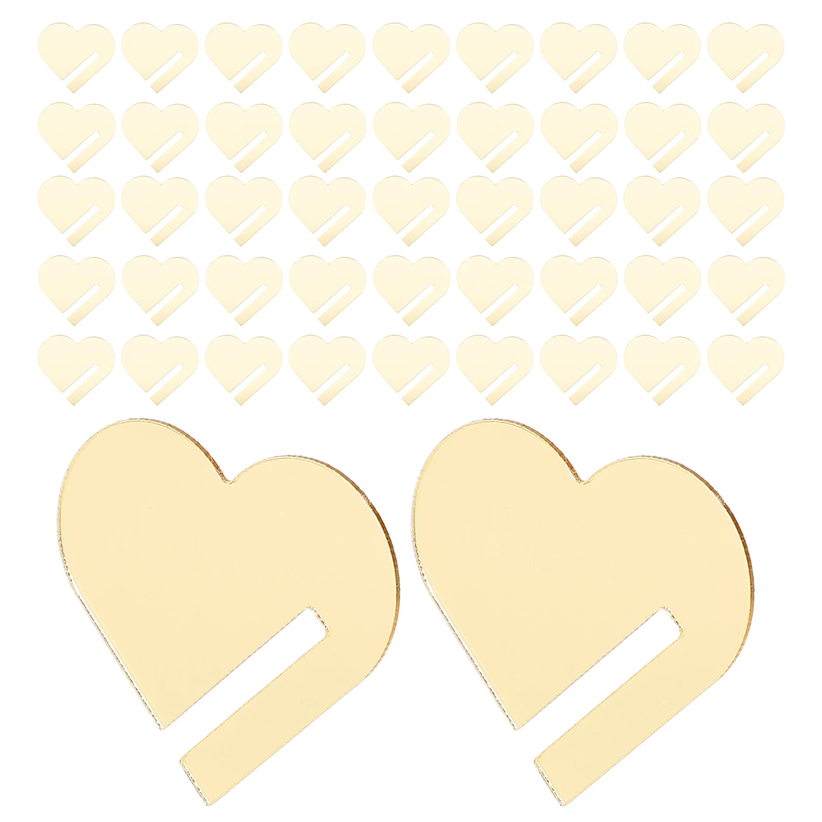 

90Pcs Golden Heart Drink Tags Acrylic Blank Markers for Wine Glasses Cup Labels Party Favors Wedding Celebration Decorations