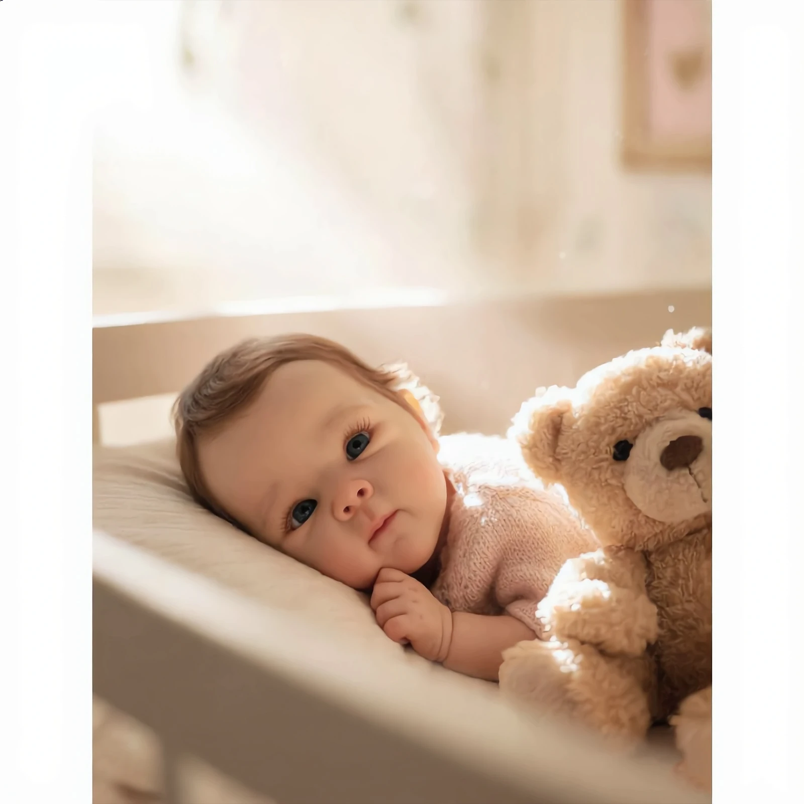 

20 Inch 50cm Lifelike Reborn Baby Doll, Soft Cotton Body Poseable Newborn Baby Doll, Rooted Hair Realistic Reborn Baby Dolls, Pr
