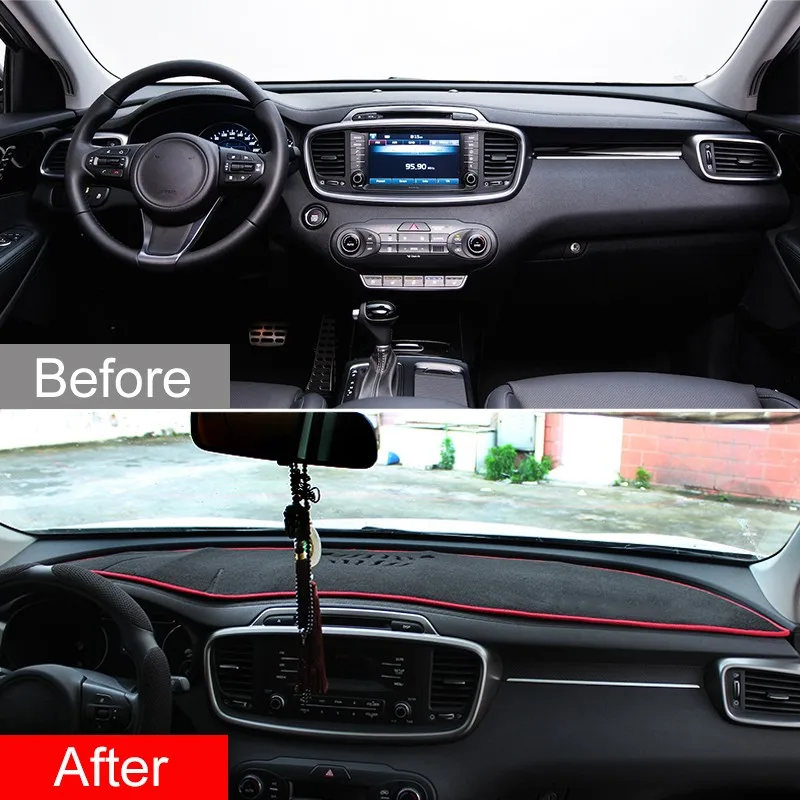 For KIA Sorento Prime R UM 2015-2020 Car Dashboard Panels Sun Shade Anti-UV Dash Mats Instrument Desk Non-slip Cover Accessories