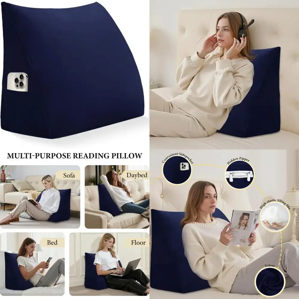 

Triangular Cushion for Bed Reading and Sofa Support