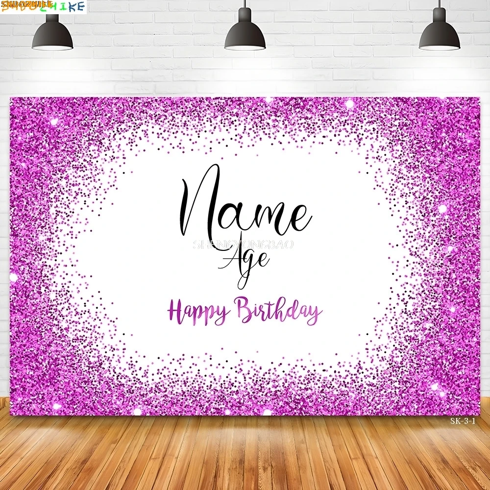 

Happy Birthday Photography Backdrop Custom Name Text Anniversary Baby Shower Newborn Kid Photo Studio Background SK-05