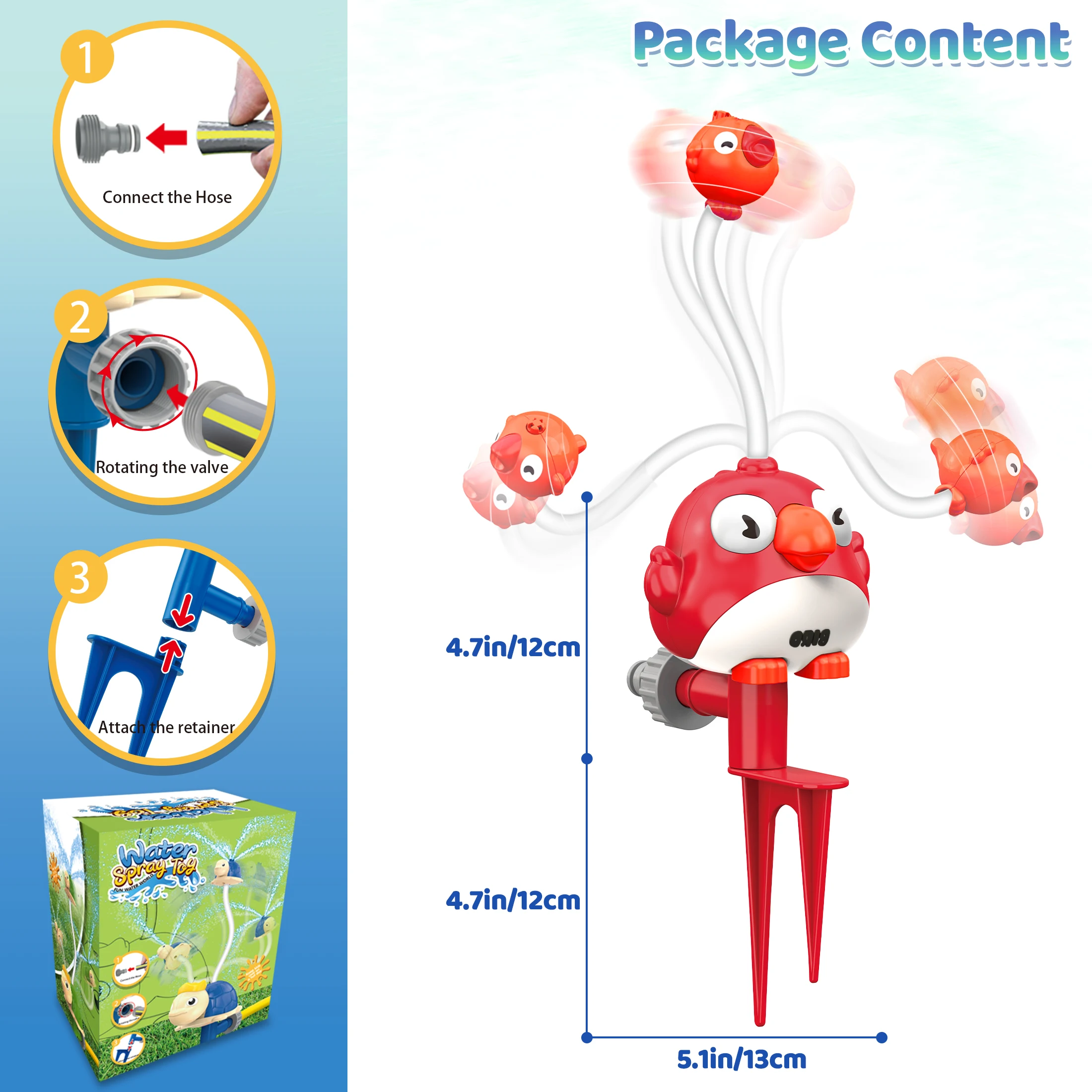 Bird - Shaped Water Spray Toys-Red