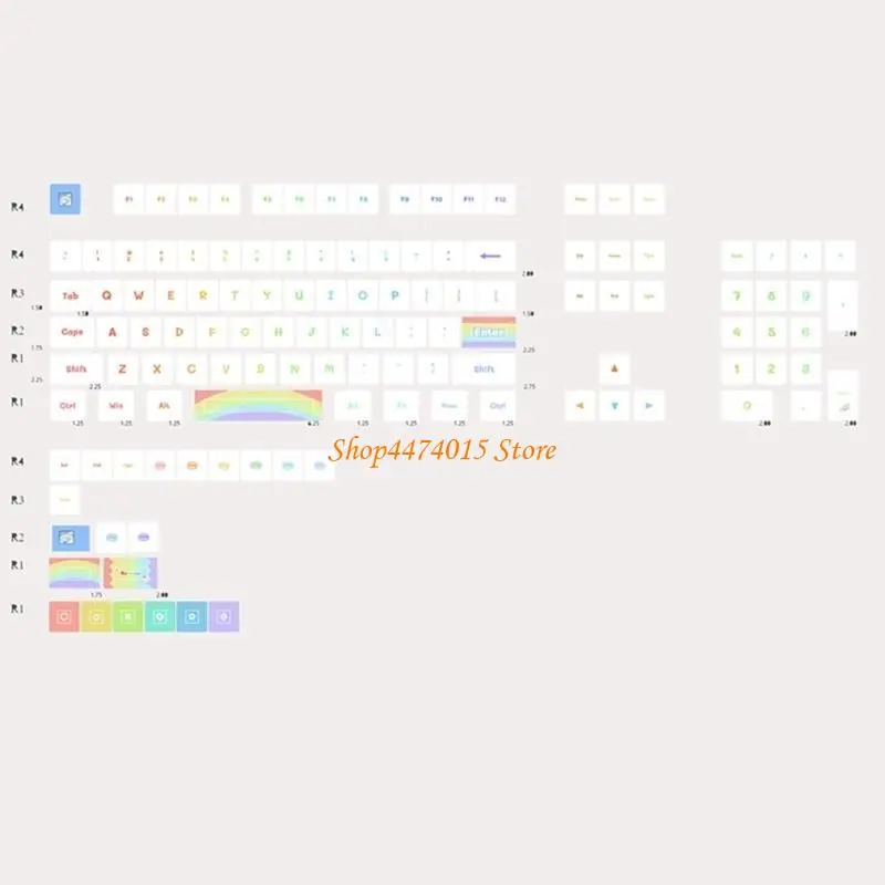 K1AA MDA dyesublimation pbt keycap لمفاتيح cherrymx مفاتيح مفاتيح ميكانيكية قوس قزح