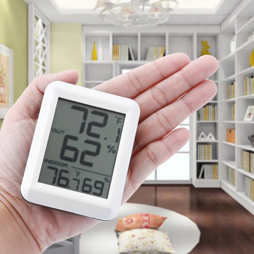 Termometer Nirkabel Higrometer Meteran Kelembapan Suhu Dalam Ruangan Luar Ruangan Presisi Tinggi untuk Rumah Kantor Gudang Rumah Kaca