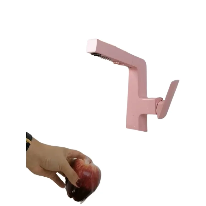 

Full copper color faucet pull-out hot and cold wash basin cute bathroom washbasin