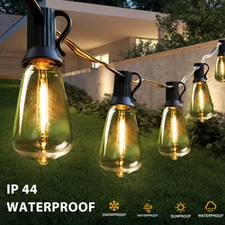 Guirnalda de luces LED Retro para exteriores, tira de luces conectables IP44, impermeable, para decoración, ST38 EU, 7,6 M, 10M, 15M, 20M, 33 pies