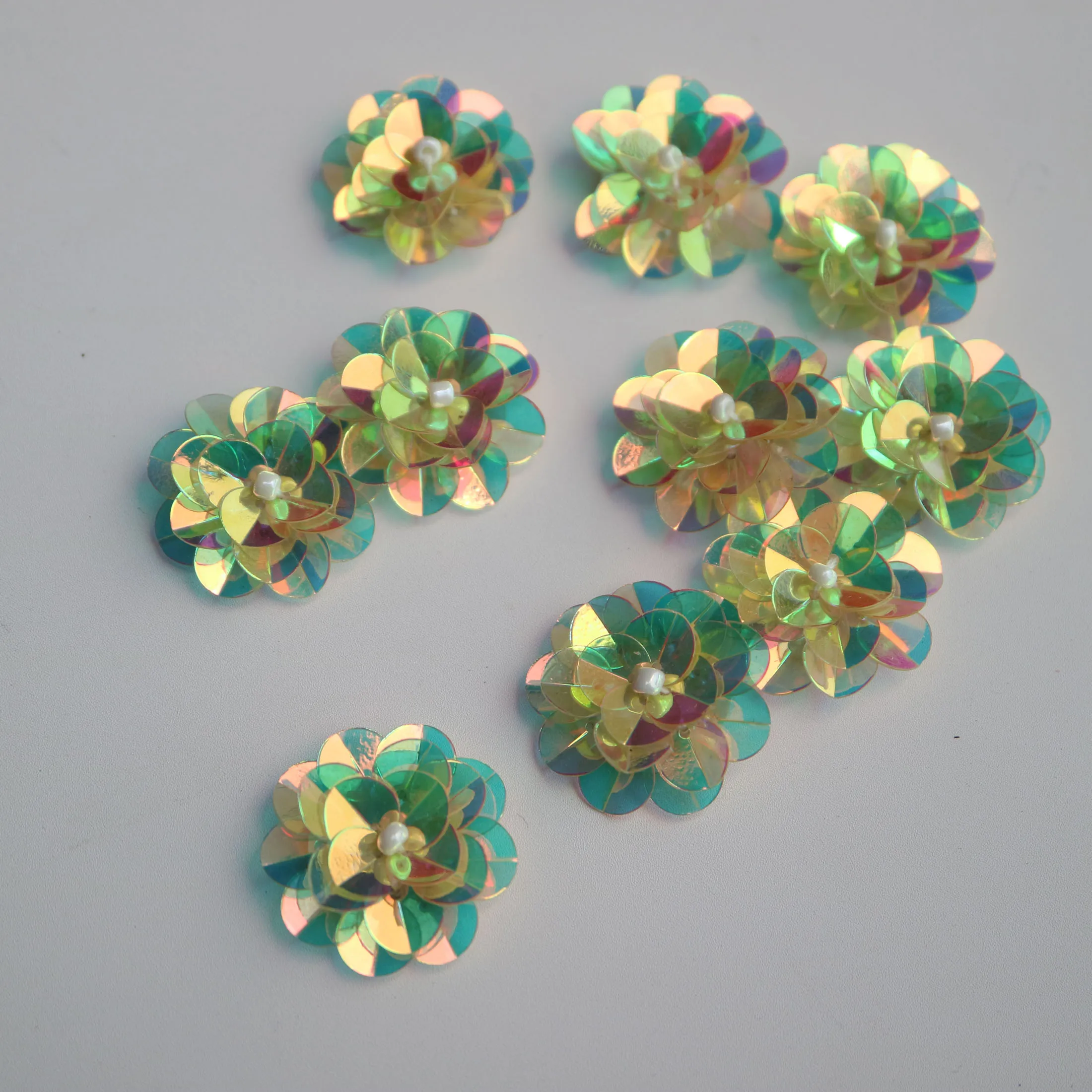 10 Stück/Set Blumen-Perlen-Applikationen für Kleidung DIY Strass-Pailletten Aufnähbare Stickerei-Applikationen Parche Ropa – Detail 24