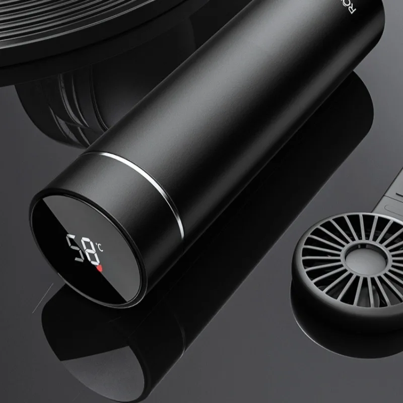 

500ML Stainless Steel Vacuum Flasks with Temperature Display Outdoor Travel Insulated Thermos Portable Straight Cup Water Bottle