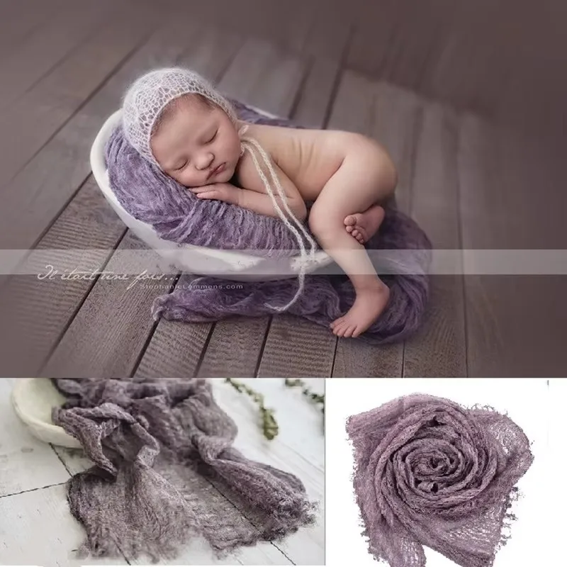 2027 Newborn baby Wrap Photography Props, baby Linen Scarf for Newborn Photography Props