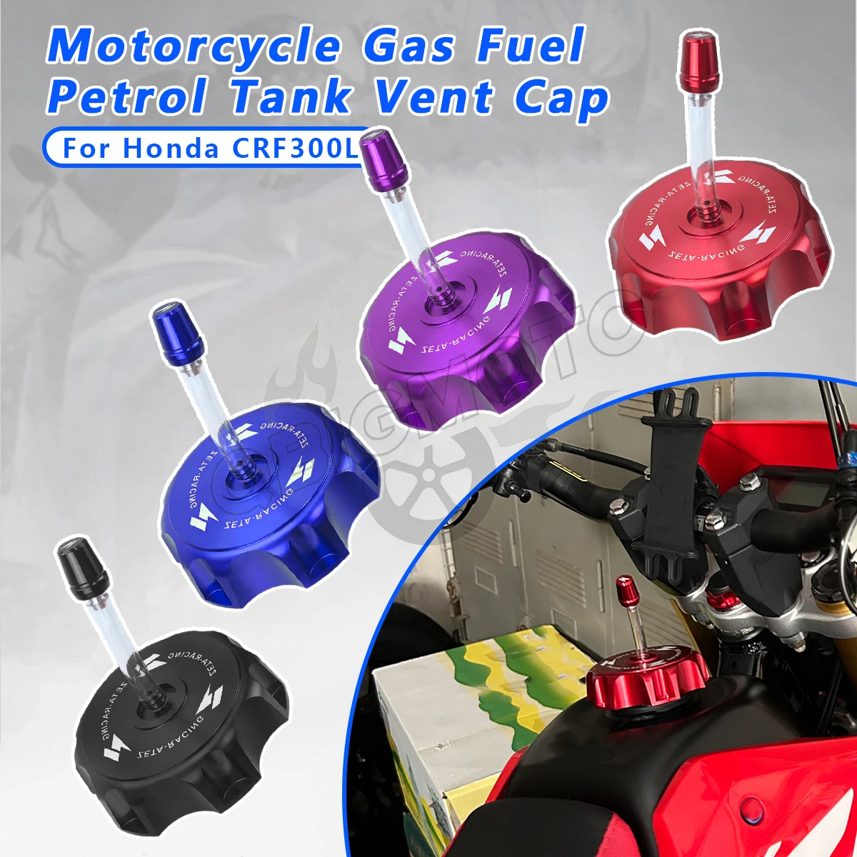 For Honda CRF300L CRF 300L CRF-300L Motorcycle Gas Fuel Petrol Tank Breather Vent Cap CNC Cover One-Way Leak-Proof Accessories