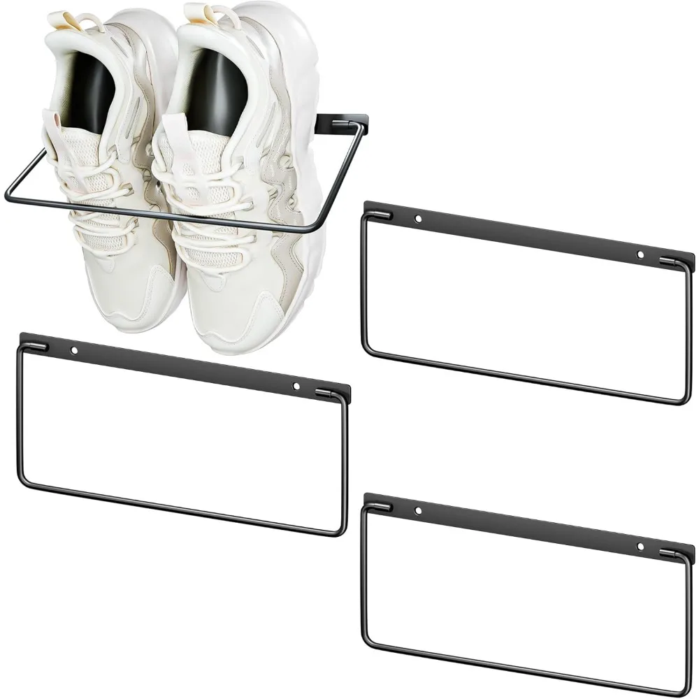 

Foldable RV Shoe Rack, 4 Pack Wall Mounted Storage, Space Saving Hanging Organizer for Camping Travel.