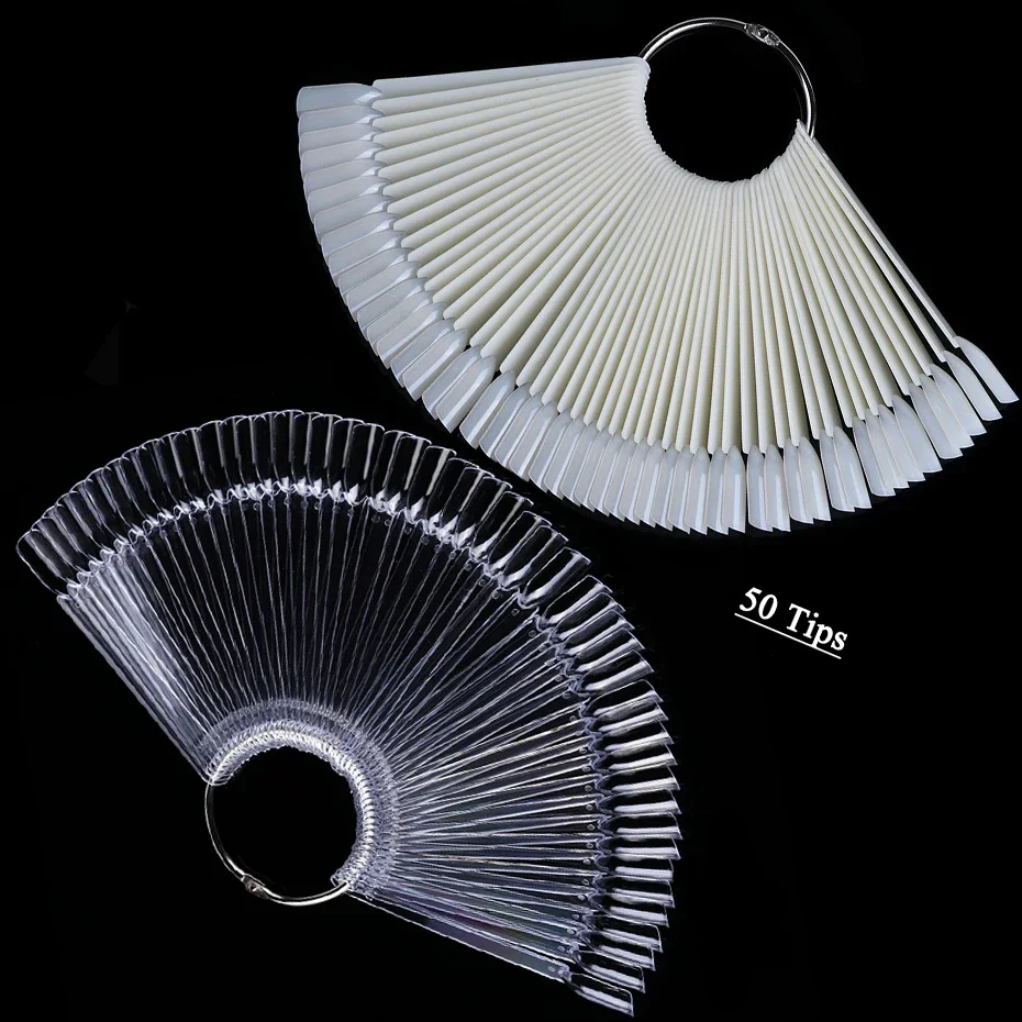 50 stücke Falsche Nagel Tipps Polnischen Palette Nail art Praxis Fan Rosa Farbe Ring Nagel Gel Polnisch Zeigt Regal Maniküre Werkzeuge TR386-1