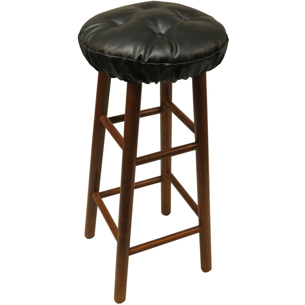 Non-Slip Tufted Barstool Cushions 14x14 Inch Faux Leather 2 Count Thick Polyester Fiber Indoor Use Comfortable Upgrade