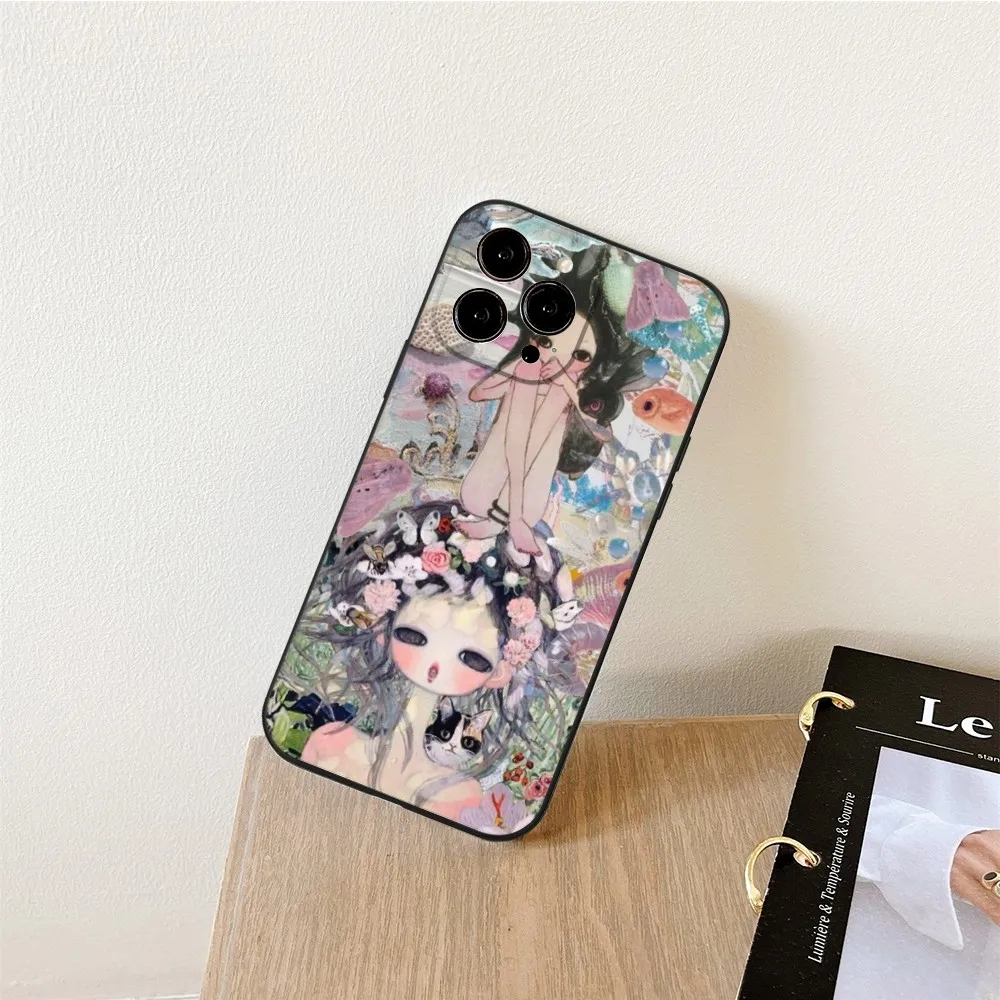 Selling Aya Takano Japanese painter Phone Case FOR IPhone 15 14 11 12 Pro 8 7 15 Plus 13 Pro MAX XR XS MINI Black Covers