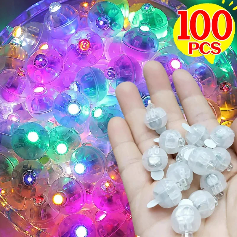 100/10PCS Mini LED Balloon Light Colorful Flash Luminous Tumbler Ball Lamps Lantern Lights Christmas Wedding Party Decorations