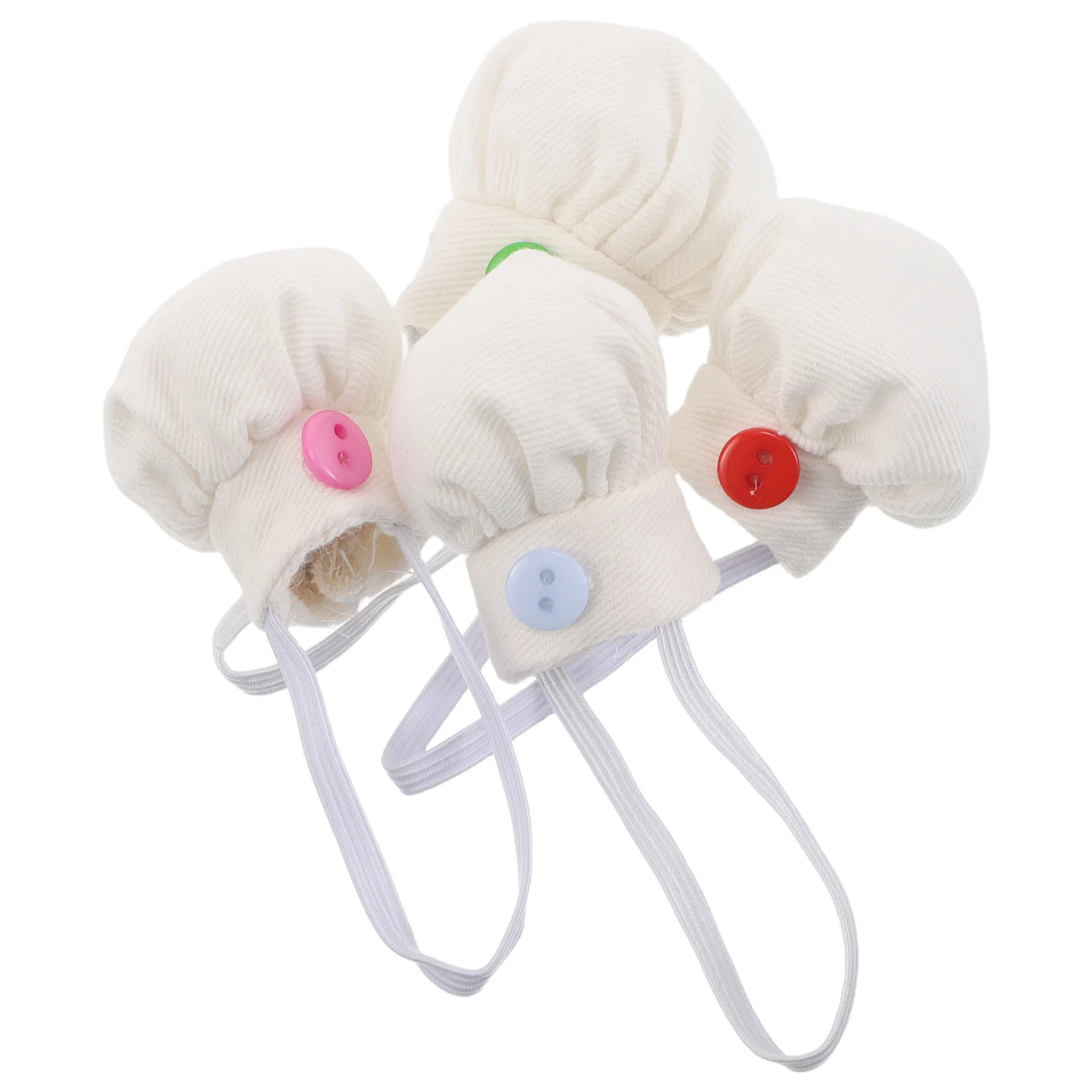 หมวกตกแต่งตุ๊กตา 4 ชิ้น สำหรับตุ๊กตาขนาด 10-15 ซม. ทำจากผ้าฝ้ายเนื้อนุ่ม หมวกทำอาหาร งานฝีมือ DIY ตุ๊กตา งานปาร์ตี้ อุปกรณ์ประกอบฉากถ่ายภาพ