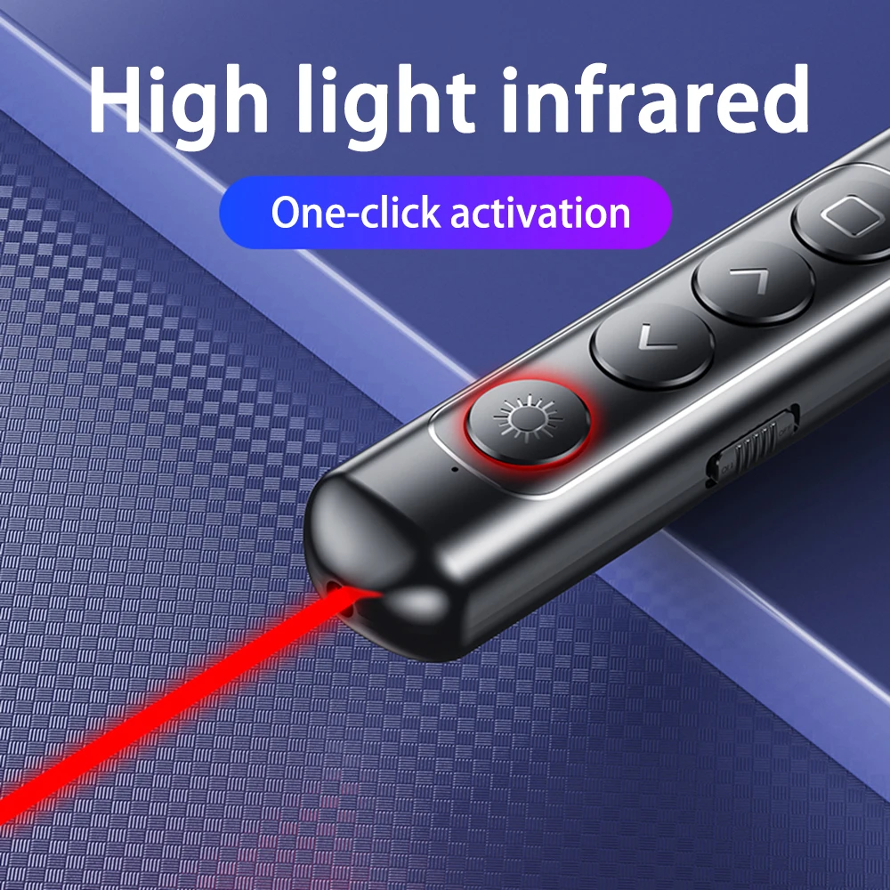 S9 Multimedia Flip Pen PPT Demonstrator Laser Pointer Pen Wireless Teaching Whip Pen For Work Report/Academic Speech/Teach