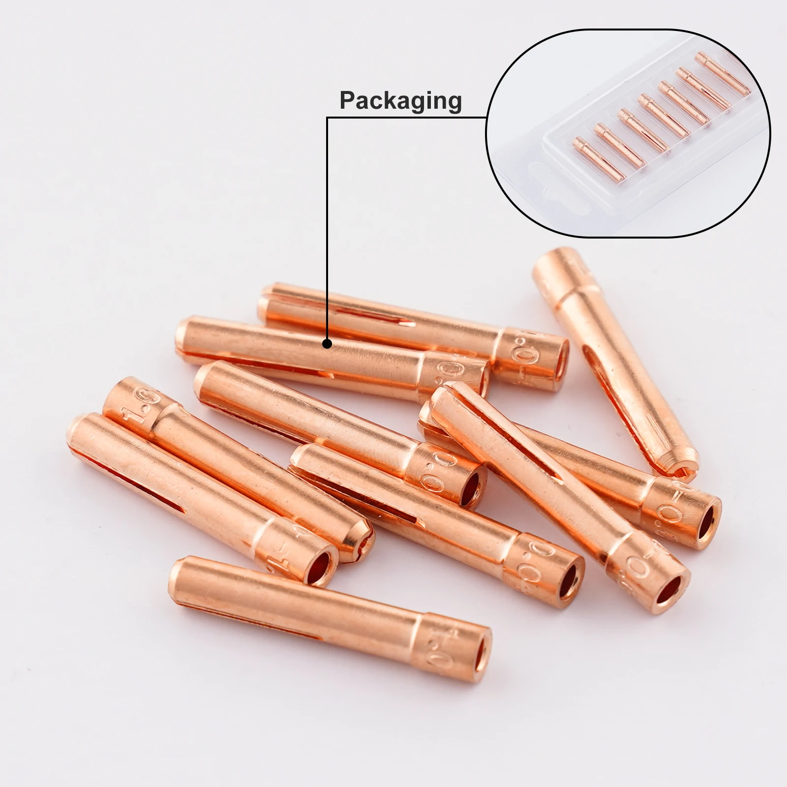 5/10Pcs TIG Collet 13N21 13N22 13N23 13N24 1.0/1.6/2.4/3.2mm for TIG Welding Torch 9, 20 & 25 Series Consumables