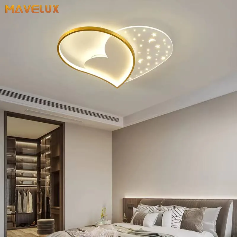 

Children's Room Ceiling Lamp Eye Protection Full Spectrum Lamp Warm Peach Love Heart-shaped Girl Room Bedroom Living Room Lamp