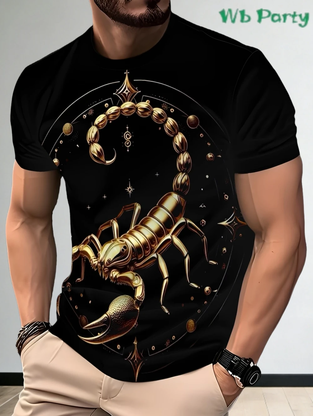 

Мужские футболки с крутым рисунком скорпиона, летняя модная футболка с круглым вырезом и 3D-принтом, с коротким рукавом, повседневная уличная одежда, свободная мужская одежда