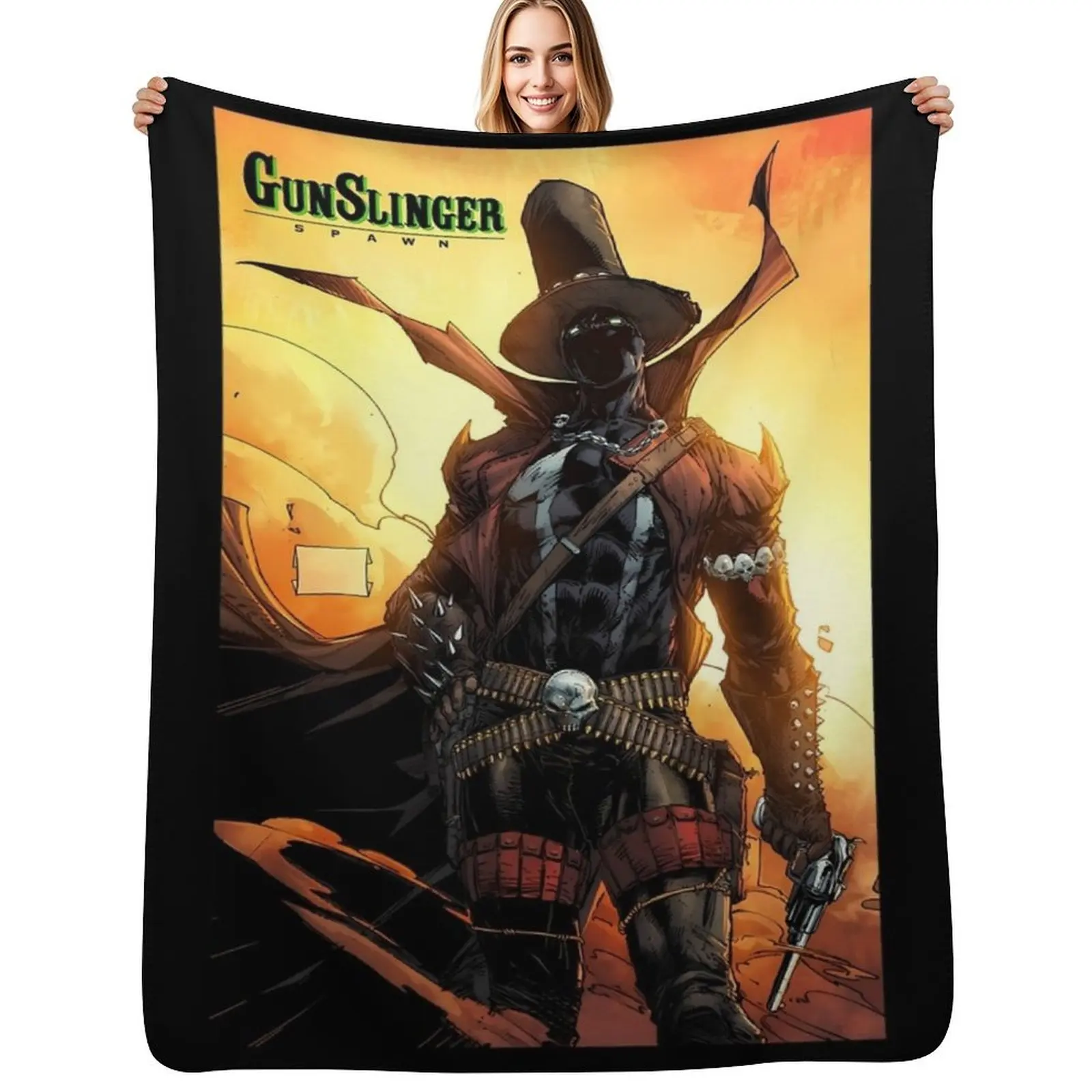 

Spawn GunSlinger 1 Throw Blanket Warm Plush Fuzzy Blanket for Living Room