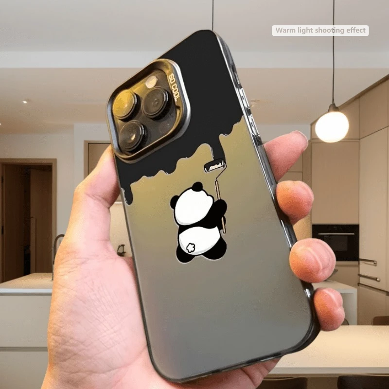 

Чехол для телефона с графическим рисунком панды для iPhone 16, 15, 14, 13, 12, 11 Pro/Max/Plus, противоударный задний чехол с защитой от отпечатков пальцев