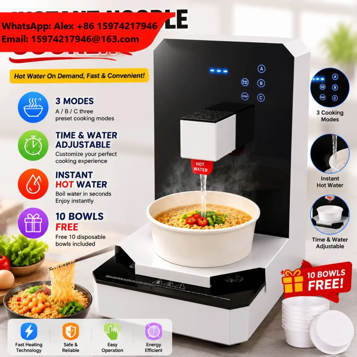 ZESHENG Factory-Multi Functional Electric Hot Pot Instant Noodle Pot, Single Person Small Rice Cooker