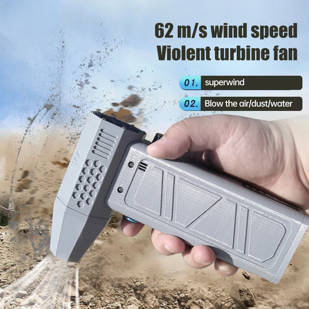 Powerful Air Blowe 140000RPM Turbo Jet Fan Air Blower Brushless Motor Handheld Duct Fan 62m/s Portable Type-C Charging Hairdryer