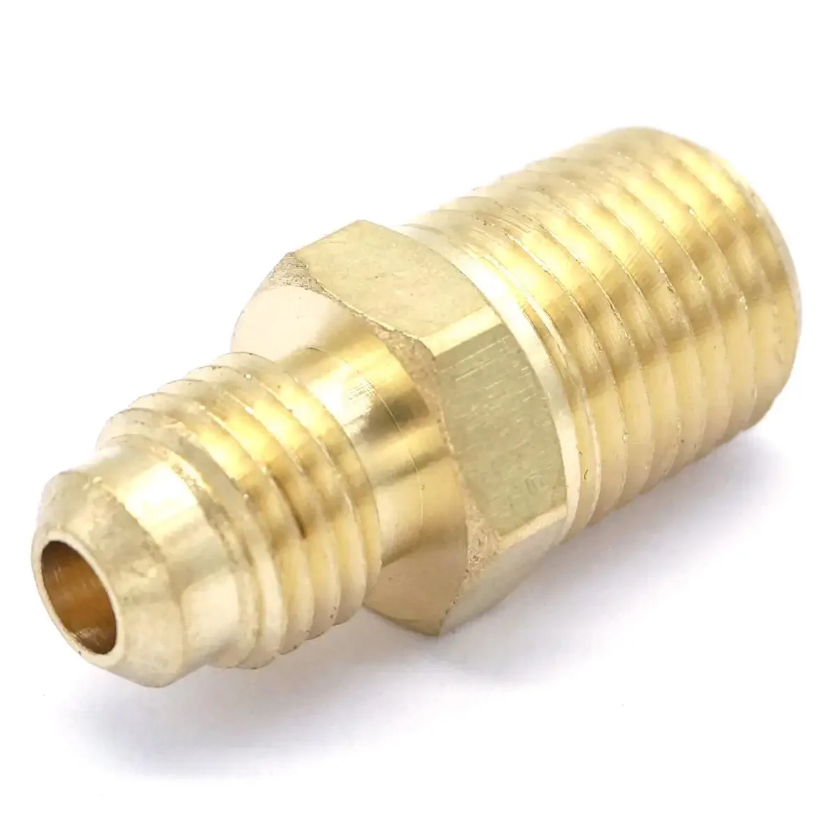 

10pcs SAE Thread 7/16"-20 UNF To 1/4" NPT Male Brass SAE 45 Degree Pipe Adapter