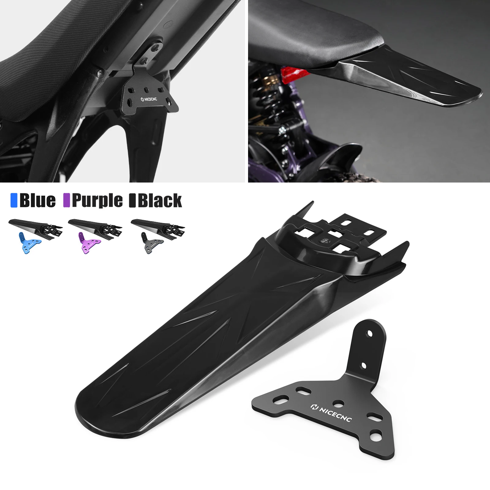 

NICECNC For Surron Light Bee X Sur-Ron Light Bee S Motocross Tail Light Mounting Bracket Extended Longer Rear Fender Mudguard