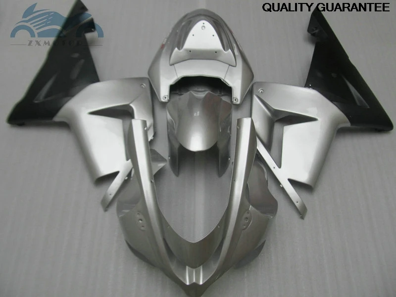 

New Motorcycle fairings kit for Kawasaki Ninja 2004 2005 ZX10R ABS plastic fairings kit 04 05 ZX-10R silver black BK56