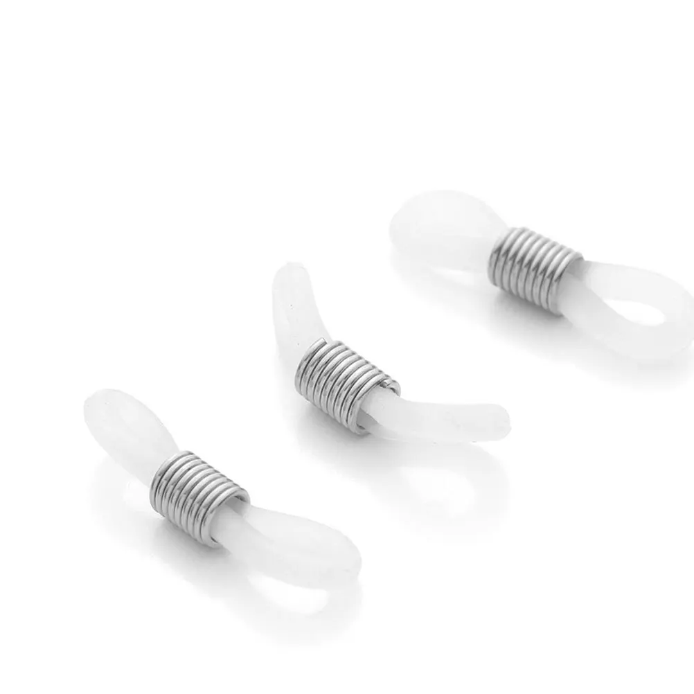 

50 pcs Eyeglass Anti-Slip Rings Stainless Steel Adjustable Silicone Grip For Glasses Chain Holder Cord Eyewear Accessories