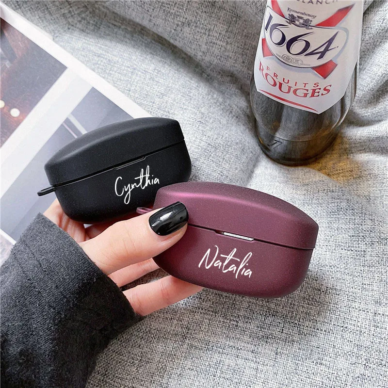 شخصية اسم الطباعة الحال بالنسبة لسوني WF-1000XM4 للصدمات البلاستيك الصلب قذيفة لسوني WF-1000XM4 يغطي اسم مخصص