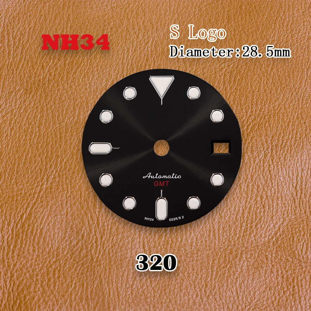 S Logo Dial 28.5mm Blue GMT Dial Green Luminous Fit NH34/NH35/NH36 Japanese Movement Watch Modification Accessories view 2