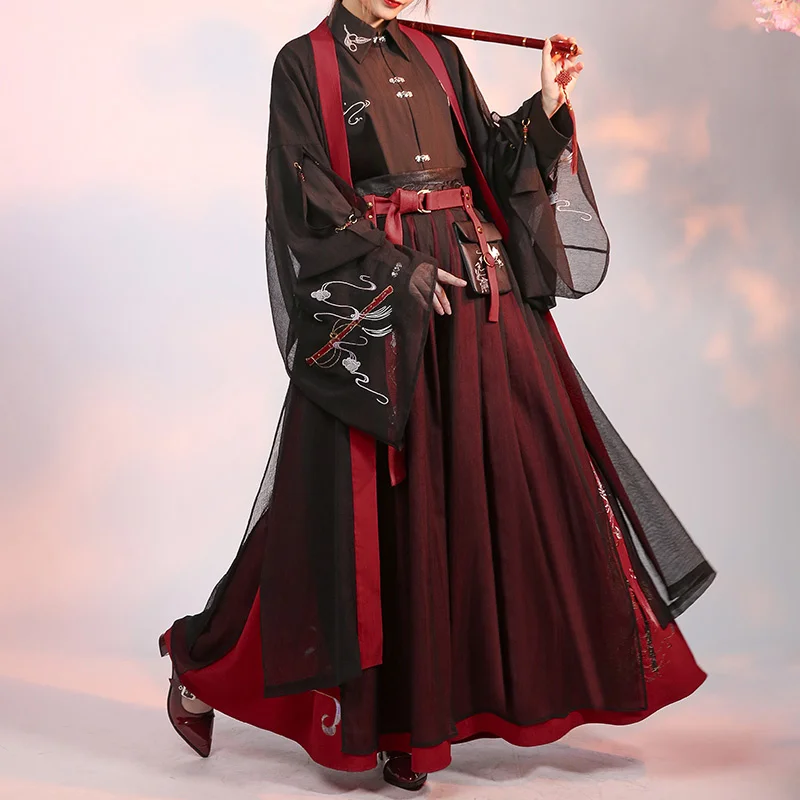 MoDaoZuShi Grandmaster kostum Halloween, Set lengkap Hanfu turunan animasi, Cosplay MDZS Wei WuXian