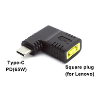 65W USB Type C PD Fast Charging Adapter for Lenovo Laptop Charger Dc Square Plug to Type C PD Connector Converter for MacBook